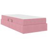 vidaXL Cama con almacenamiento y colch&oacute;n Rosa 90 x 200 cm Terciopelo