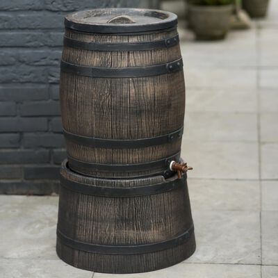Nature Soporte para barril de lluvia aspecto madera 45x28,5 cm marrón