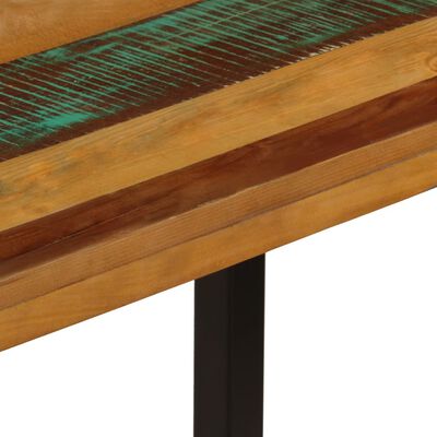 vidaXL Mesa de comedor de madera maciza reciclada y acero 115x55x76 cm
