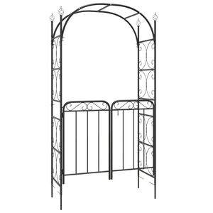 vidaXL Arco de jard&iacute;n con puerta acero negro 108x45x235 cm