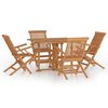 vidaXL Set de comedor de jard&iacute;n plegable 5 pzas madera maciza de teca