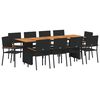 vidaXL Conjunto de Comedor de Jard&iacute;n 11 pcs Negro rat&aacute;n sint&eacute;tico