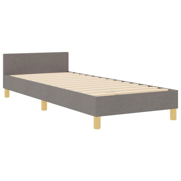vidaXL Estructura de cama con cabecera Taup&eacute; 80 x 200 cm tela