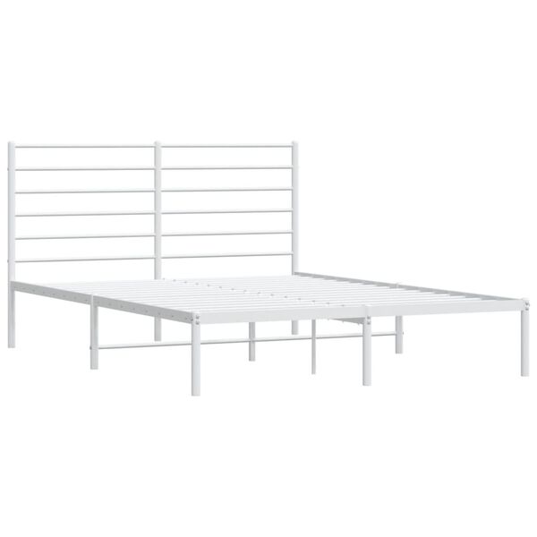 vidaXL Estructura cama sin colchón con cabecero metal blanco 140x190cm
