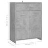 vidaXL Armario de ba&ntilde;o madera contrachapada gris hormig&oacute;n 60x33x80 cm