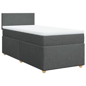 vidaXL Cama box spring con colch&oacute;n tela gris oscuro 80x200 cm