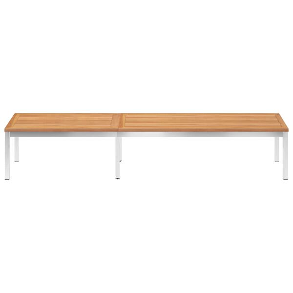 vidaXL Tumbona con coj&iacute;n madera maciza de teca y acero inoxidable