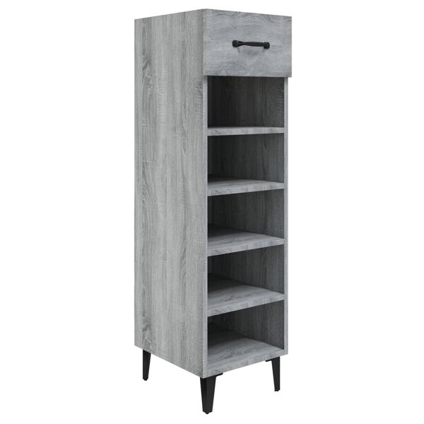 vidaXL Mueble zapatero madera contrachapada gris Sonoma 30x35x105 cm
