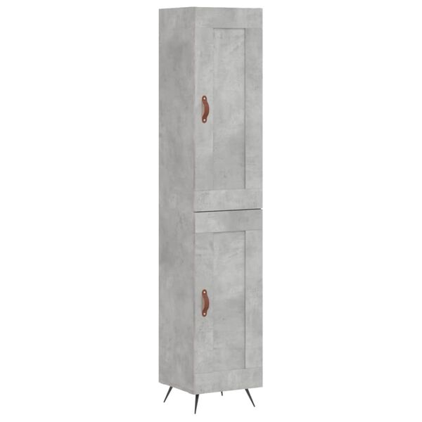 vidaXL Aparador de madera contrachapada gris hormig&oacute;n 34,5x34x180 cm