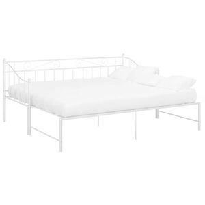 vidaXL Sof&aacute; cama extra&iacute;ble sin colch&oacute;n metal blanco 90x200cm