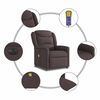 vidaXL Sill&oacute;n reclinable de masaje el&eacute;ctrico tela marr&oacute;n oscuro