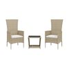 vidaXL Set comedor de jard&iacute;n 3 pzas con cojines rat&aacute;n sint&eacute;tico beige