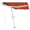 vidaXL Toldo manual retr&aacute;ctil con luz LED naranja y marr&oacute;n 300x250 cm