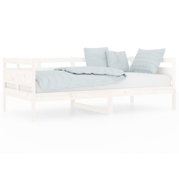 vidaXL Sof&aacute; cama madera maciza de pino blanco 90x190 cm