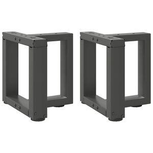vidaXL Patas para mesa de centro en forma de T (2 unidades), antracita, 30 x 25 x (30-31) cm, acero