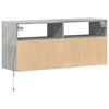 vidaXL Mueble de TV de pared con luces LED gris hormig&oacute;n 100x31x45 cm
