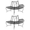 vidaXL Banco de jard&iacute;n semicircular 2 uds de acero negro &Oslash;159