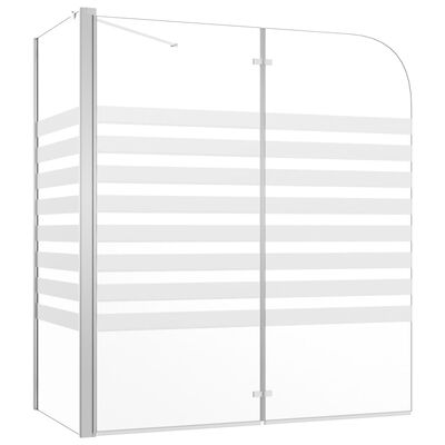vidaXL Mampara de baño vidrio templado a rayas 120x68x130 cm