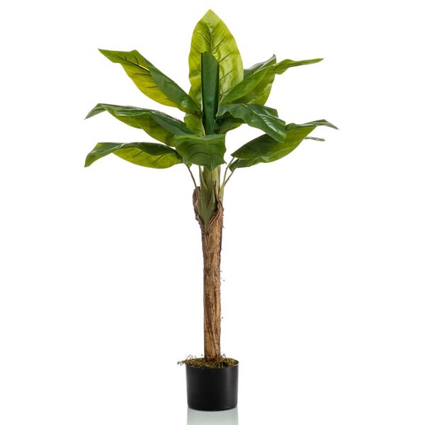 Emerald &Aacute;rbol bananero artificial verde con maceta 110 cm