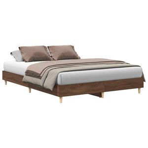 vidaXL Estructura de cama sin colchón madera marrón roble 140x200 cm