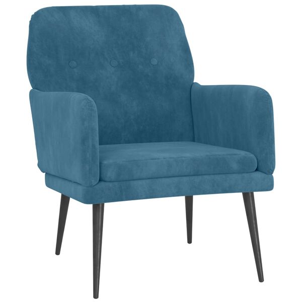 vidaXL Sill&oacute;n de terciopelo azul 62x79x79 cm
