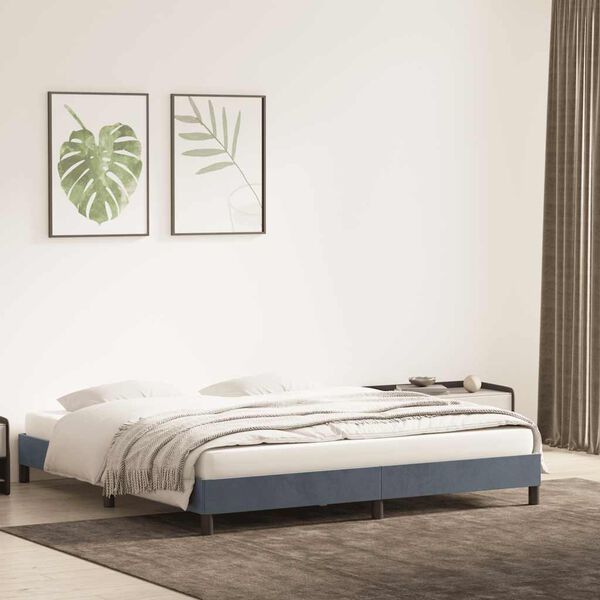 vidaXL Estructura de cama sin colch&oacute;n terciopelo gris oscuro 180x210cm