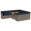 vidaXL Set de sof&aacute;s de jard&iacute;n 11 pzas y cojines rat&aacute;n sint&eacute;tico gris