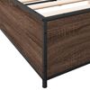 vidaXL Estructura cama madera ingenier&iacute;a metal marr&oacute;n roble 135x190 cm