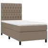 vidaXL Cama box spring con colch&oacute;n tela gris taupe 100x200 cm