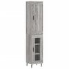 vidaXL Aparador alto madera contrachapada gris Sonoma 34,5x34x180 cm