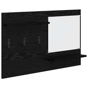 vidaXL Perchero de pared con estante Roble Negro 90 x 10 x 50 cm