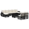 vidaXL Conjunto de sof&aacute;s de jard&iacute;n 10 uds. Negro y Blanco Crema