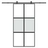 vidaXL Puerta corredera set herrajes vidrio templado aluminio