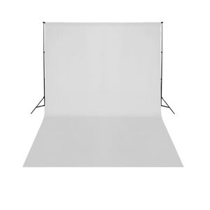 vidaXL Sistema de soporte de fondo telesc&oacute;pico + fondo blanco 3x5 m