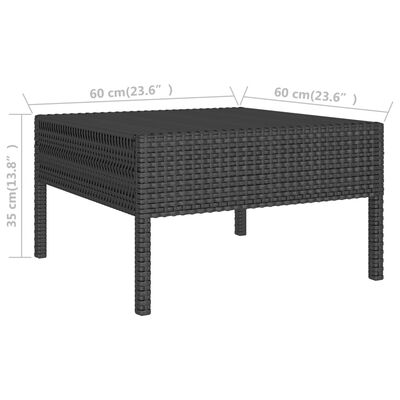 vidaXL Set muebles de jardín 2 piezas y cojines ratán sintético negro