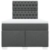 vidaXL Cama box spring con colch&oacute;n tela gris oscuro 120x190 cm