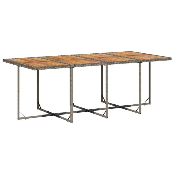 vidaXL Set comedor de jard&iacute;n con cojines 13 pzas rat&aacute;n sint&eacute;tico gris
