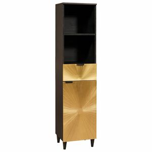 vidaXL Mueble de Cuarto de Ba&ntilde;o Negro y dorado 38 x 33 x 160 cm
