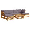 vidaXL Juego de muebles jard&iacute;n 7 pzas con cojines madera maciza acacia
