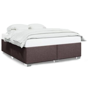 vidaXL Cama sin colch&oacute;n tela marr&oacute;n oscuro 200x200 cm