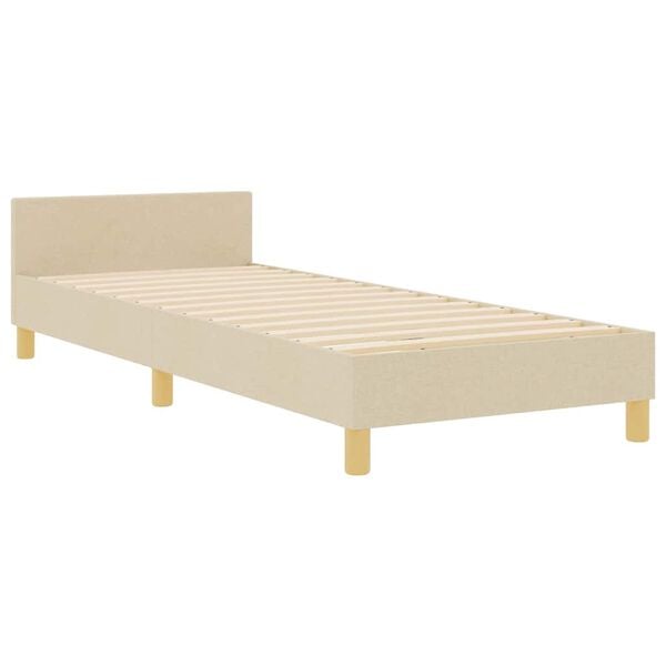 vidaXL Estructura de cama con cabecera Crema 80 x 200 cm tela