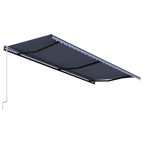 vidaXL Toldo autom&aacute;tico retr&aacute;ctil azul y blanco 600x300 cm