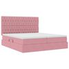vidaXL Cama con tira de luces LED Rosa 200 x 200 cm Terciopelo