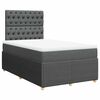 vidaXL Cama box spring con colch&oacute;n tela gris oscuro 120x200 cm