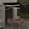 vidaXL Toldo retr&aacute;ctil manual con persiana y LED antracita 4,5x3 m