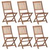 vidaXL Sillas plegables, 6 unidades, madera maciza de acacia.