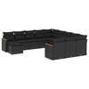 vidaXL Set de sof&aacute;s de jard&iacute;n 12 piezas cojines rat&aacute;n sint&eacute;tico negro