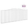 vidaXL Cestas de gaviones 15 uds forma de arco hierro 400x30x140/160cm