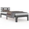 vidaXL Estructura de cama sin colch&oacute;n madera maciza gris 90x200 cm