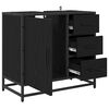 vidaXL Mueble de Cuarto de Baño con cajón Roble Negro 65 x 33 x 60 cm